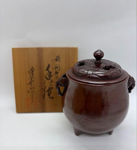 銅製:龍脚香炉(小) 香炉/香器『高岡銅器【龍足雲龍蓋香炉】銅製/正晴作』竹中銅器
