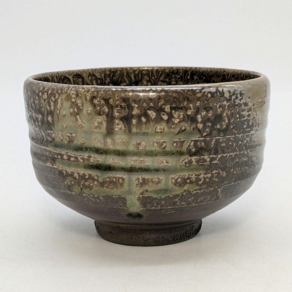 市野勝助 丹波焼 抹茶茶碗 – 素朴な丹波立杭茶わん サイン入り木箱付き