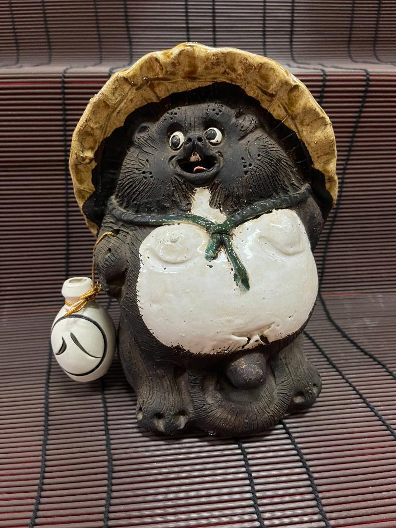Vintage Shigaraki Tanuki Ceramic Statue – Lucky Raccoon Dog