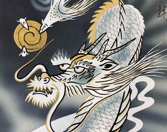 Lucky Dragon Scroll by Ogawa Juichi – Japanese Hanging Scroll for