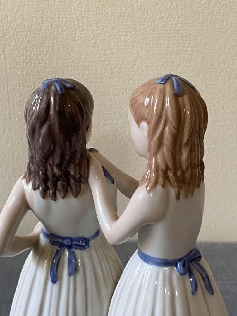 ロイヤル コペンハーゲン バレリーナ フィギュア 2 人の少女、手描きの