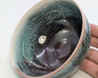 佐川巌作 砥部焼 抹茶碗 伝統の釉薬をかけた茶碗 箱・布・メモ付き