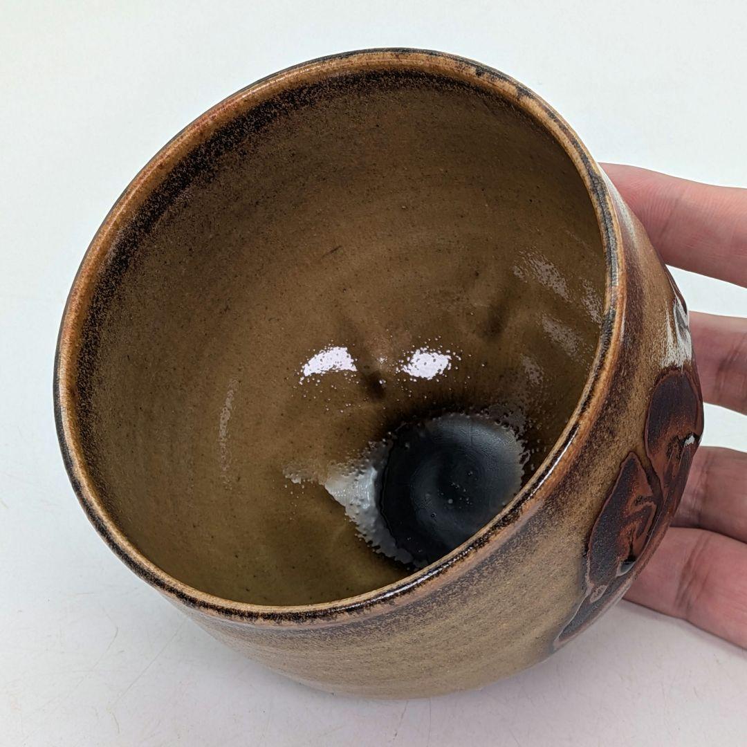 加藤瞬陶作｜侘び寂び漂う焼締抹茶茶碗｜重厚な土味と景色が魅力の逸品