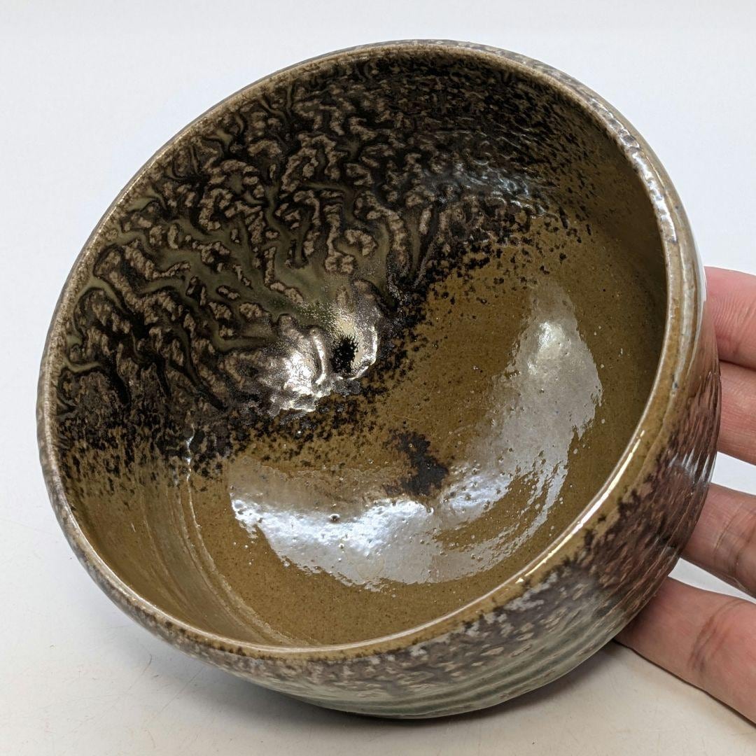 市野勝助 丹波焼 抹茶茶碗 – 素朴な丹波立杭茶わん サイン入り木箱付き