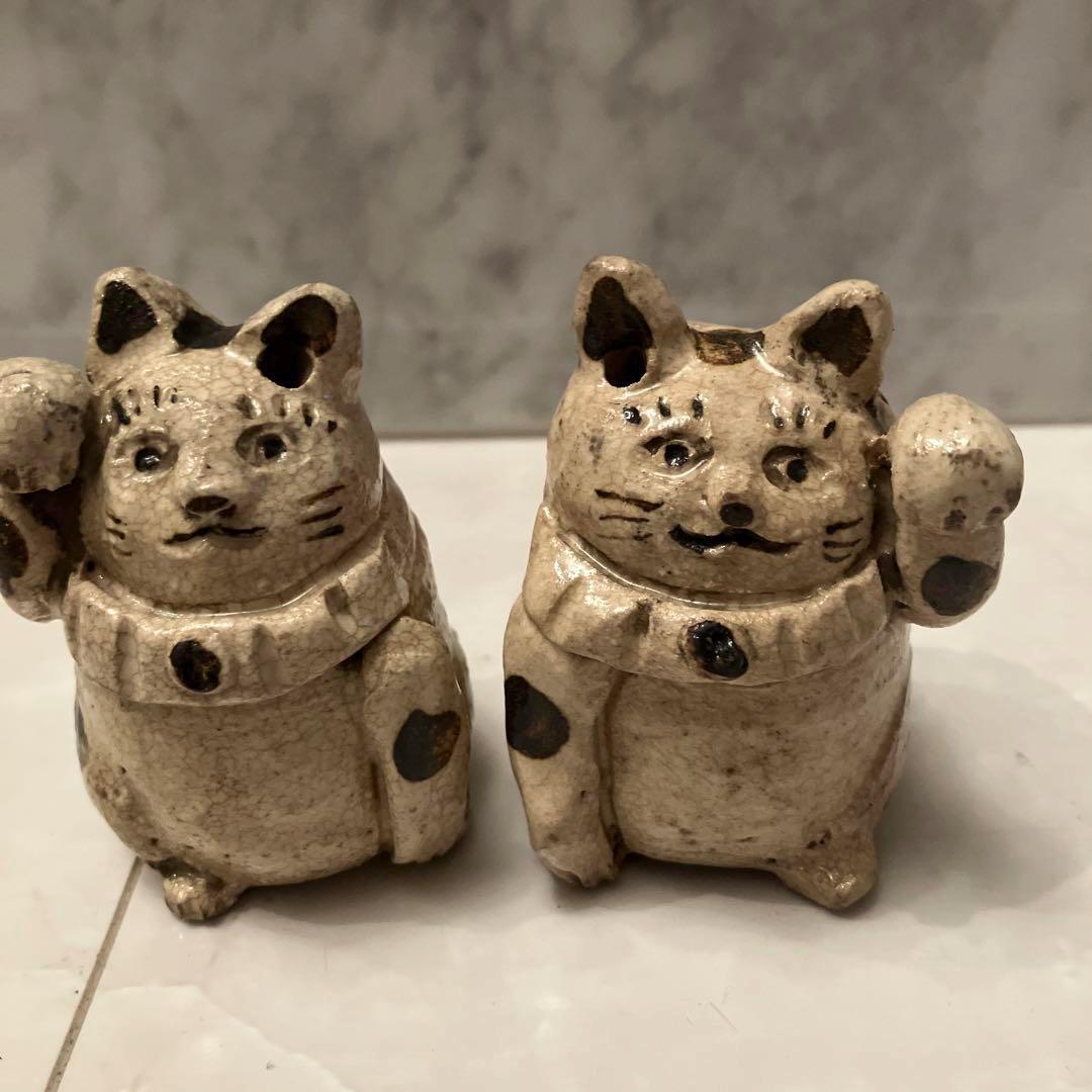 Handmade Vintage Maneki Neko Lucky Cat Incense Holder – Artist-Crafted Ceramic Feng Shui Figurine