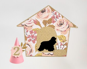 Handmade Dog Birthday Party Supplies, Custom Cake Topper and Party Hat, Great for a Barkday Party & Gotcha Day Fun, and Pet Adoption Day