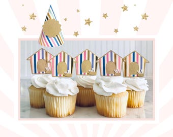 Custom Puppy Birthday Cupcake Toppers and Party Hat, Dog Celebration Decorations, Great for a Puppy Party, Gotcha Day, or as a Dog Mom Gift