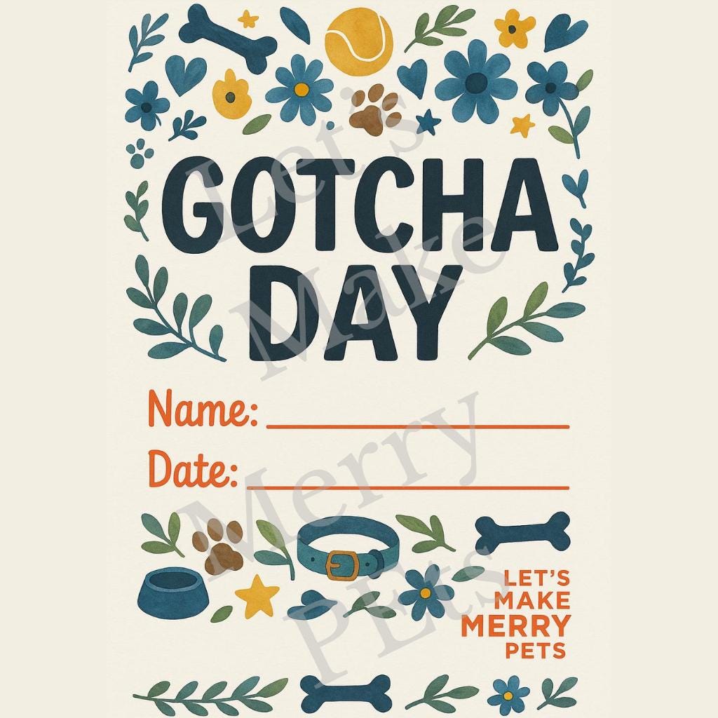 Gotcha Day Sign Printable Bundle – Boy & Girl Versions | Pet Adoption ...