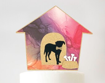 Custom Doghouse Cake Topper, Perfect for Puppy's First Birthday, Gotcha Day Fun, and Celebrating the Family Pet, Classic Doghouse Shape