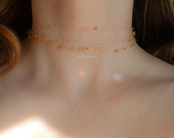 Golden Drops – An Exquisite Jewelry Set, Choker and Bracelet Minimalist Set