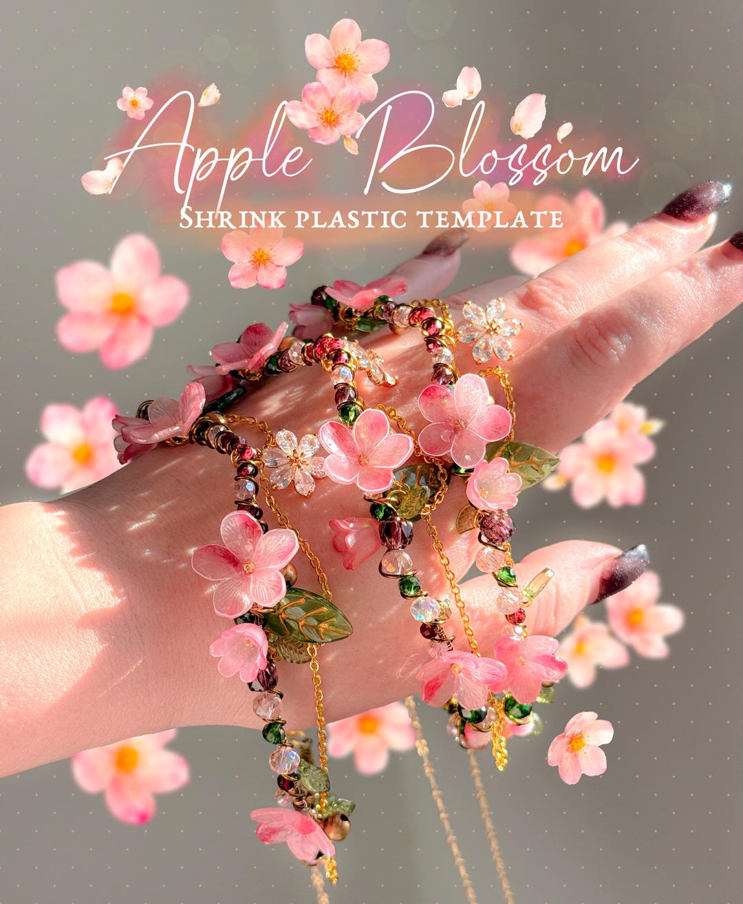 DIGITAL Template Apple Blossom Flower for Shrink Plastic Art Etsy