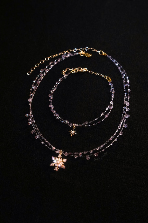 Celestial Dewdrop Set – Winter-Inspired Necklace and Bracelet