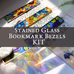 DIY-Lesezeichenrahmen-Set mit Buntglas-Optik, Metallrahmen mit Quasten, gedruckten Vorlagen und Anleitung, 3er- oder 6er-Set