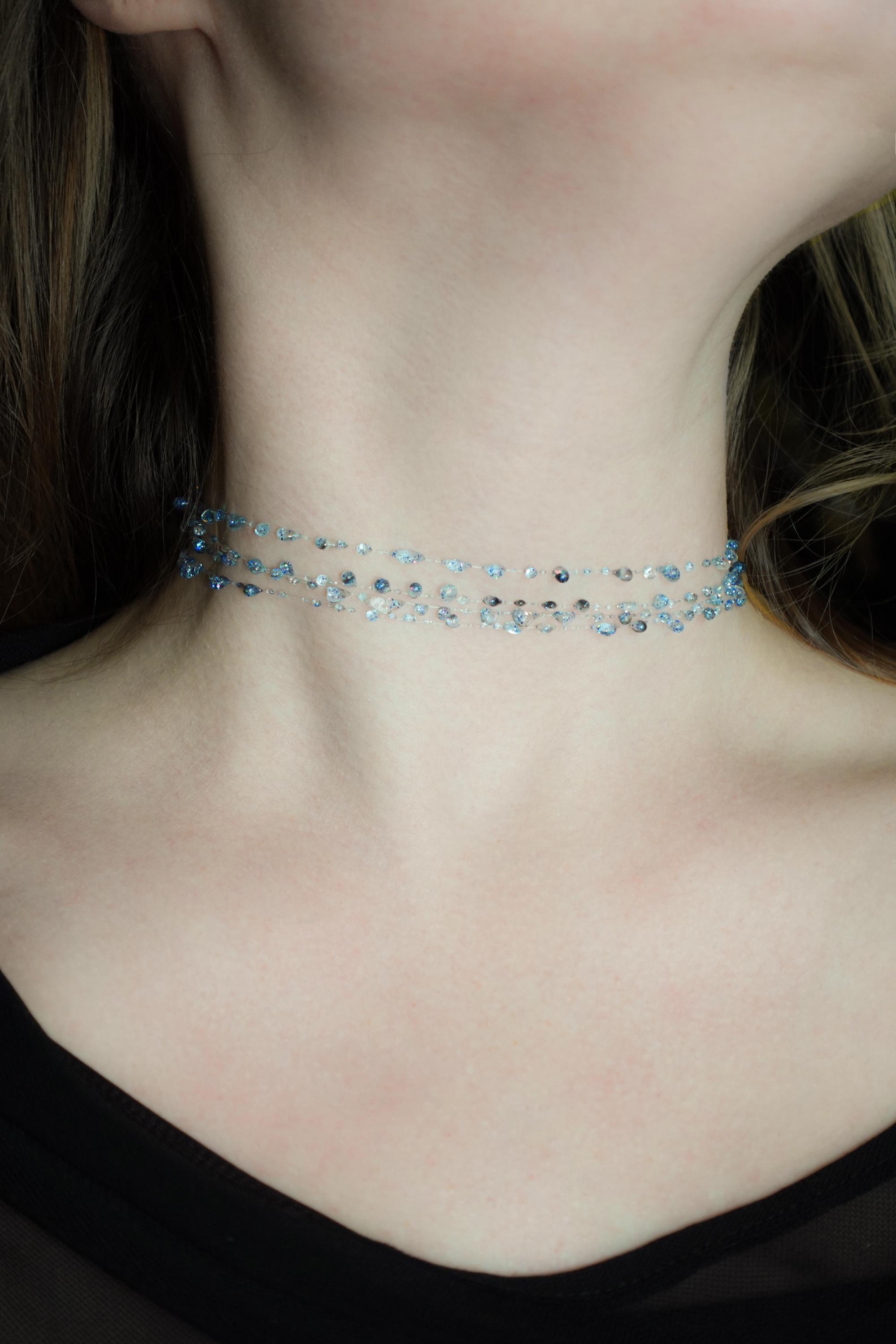 Starlit Night Jewelry Set - Night Sky-Inspired Choker and Bracelet