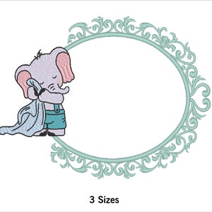 Baby Monogram Frame Embroidery Designs - Elephant Embroidery Designs - Baby Embroidery Designs - Machine Embroidery
