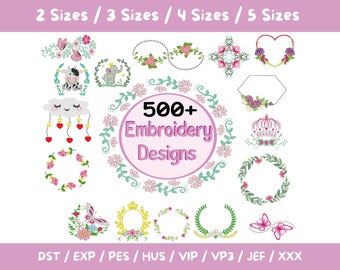 Bundle of +500 ready embroidery designs - embroidery designs set - Machine embroidery files - digital embroidery