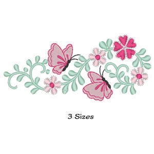 Flower and butterfly embroidery designs - flower embroidery designs - butterfly embroidery designs - embroidery files