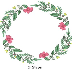 Monogram frame embroidery designs - flower embroidery design - flower frame machine embroidery