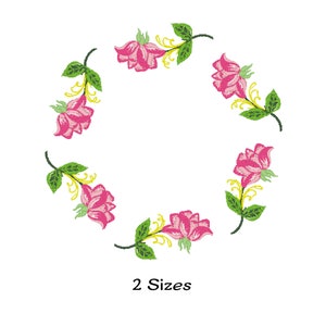 Monogram frame embroidery designs - flower embroidery pattern - floral frame machine embroidery design