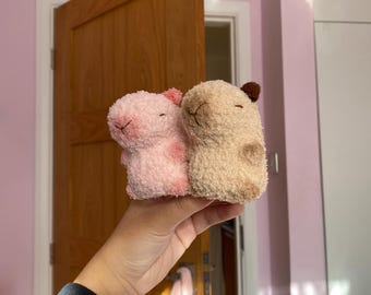 crochet capybara - handmade plushie | cute/soft stress toy | desk buddy | gift/secret santa | children’s stuffed animal | anxiety/fidget