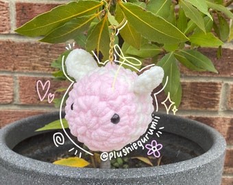 crochet baby bee keyring - handmade plushie | cute/soft stress toy | desk buddy | gift/secret santa | children stuffed animal | fluffy ball