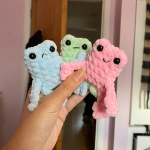 leggy frog amigurumi | Cute Handmade | Super Soft Velvet | Crochet bear | Stress ball | Anxiety ball |Worry ball | Fidget toy keychain |