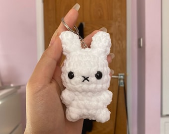 crochet miffy keyring - handmade plushie | cute/soft stress toy | desk buddy | gift/secret santa | children stuffed animal | bunny rabbit