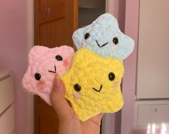 crochet star squishy - handmade plushie | cute/soft stress toy | desk buddy | gift/secret santa | children’s stuffed animal | anxiety/fidget