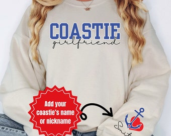 Sudadera de novia de la Guardia Costera, camisa personalizada de la esposa costera, regalo de cumpleaños para la novia de la Guardia Costera, regalo de despliegue para la esposa de la USCG