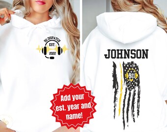 911 Dispatcher Hoodie, Personalized Dispatcher Hoodie, 911 Dispatcher Sweatshirt, Coworker Gift for Dispatcher, Grad Gift for New Dispatcher