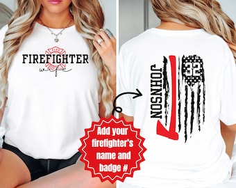 Personalized Firefighter Wife Shirt, Fire Wife Shirt, Custom Fire Wife Gifts, Custom Newlywed Gift for Fire Wife, Gifts for Firefighter Wife