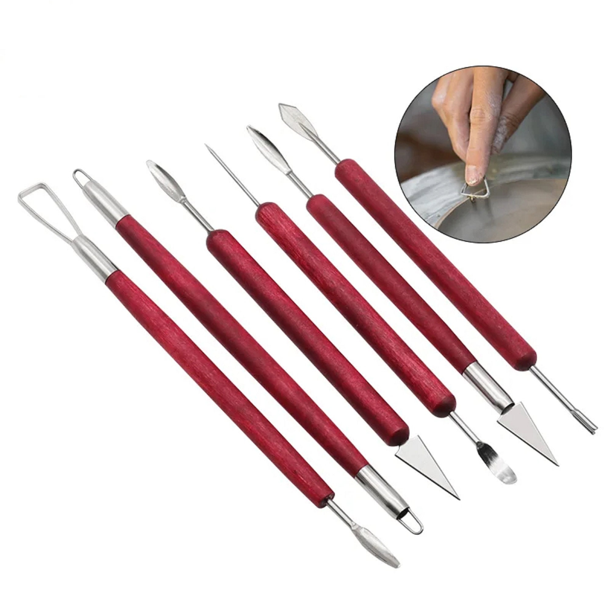 Set of 5 Double-ended Silicone Shaping and Ball Stylus Tools. Sculpting and  Shaping Tools for Pottery, Ceramics, and Clay. 