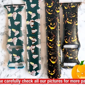 Pumpkin watch band|Skulls watch band|Halloween watch band|Scary pumpkin band|Spooky watch band|Ghost watch band|Orange watch band|Black band