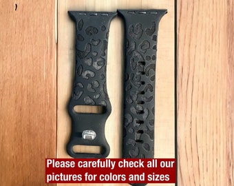 Cheetah watch band| Cheetah Engraved Watch Band| Leopard watch band|Cat watch band|gift for her |silicone watch band| Nature Watch Band