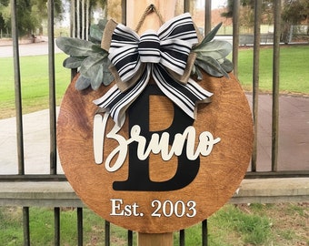 Welcome Last name sign|Last name door sign|Last name front door sign|Welcome sign with last name|Family name door sign|Family welcome sign
