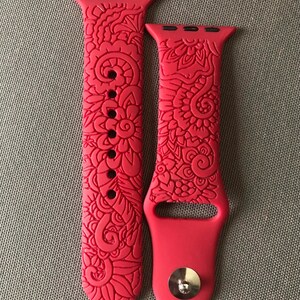Henna Watch Band|Floral Engraved Watch Band|Zenta watch band| silicone watch band| Gift for her