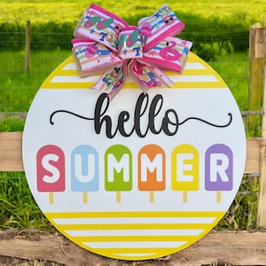 Summer front door sign|Summer door decor|summer door wreath|Summer wreath|summer wood door hanger|popsicle door hanger|summer sign for door