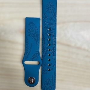 Wildflower watch band|Pretty watch band|Floral engraved watch band|Floral watch strap|Floral smart watch band|Wildflower smart watch strap