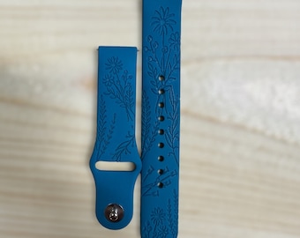 Wildflower watch band|Pretty watch band|Floral engraved watch band|Floral watch strap|Floral smart watch band|Wildflower smart watch strap