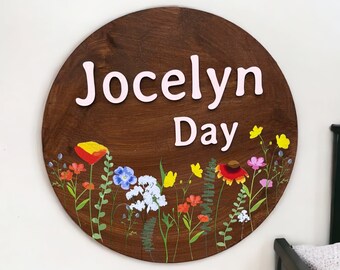 Girls nursery sign|Baby girl nursery|Floral nursery|Rose room decor|Floral Nursery sign|Baby Room Decor|Baby Shower Gift|kids room sign|