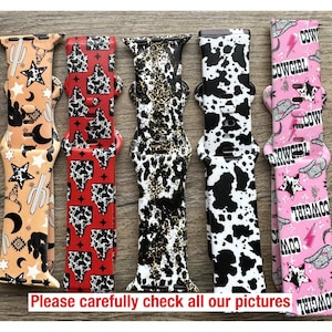 Western theme watch band|Cowgirl watch band|Cow print smart watch band|45mm Cow print band|cowgirl series 7 watch band|cowhide watch strap