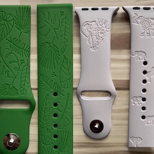 Floral watch band|New watch band|Engraved watch band|Watch band for vacation|Tropical leaf watch band|Smart watch|Watch band for vacation