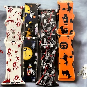 Scary movie watch band|Scary watch band|Watch band for halloween|Black watch band|Orange band|New watch band|Galaxy watch band|41mm |45mm