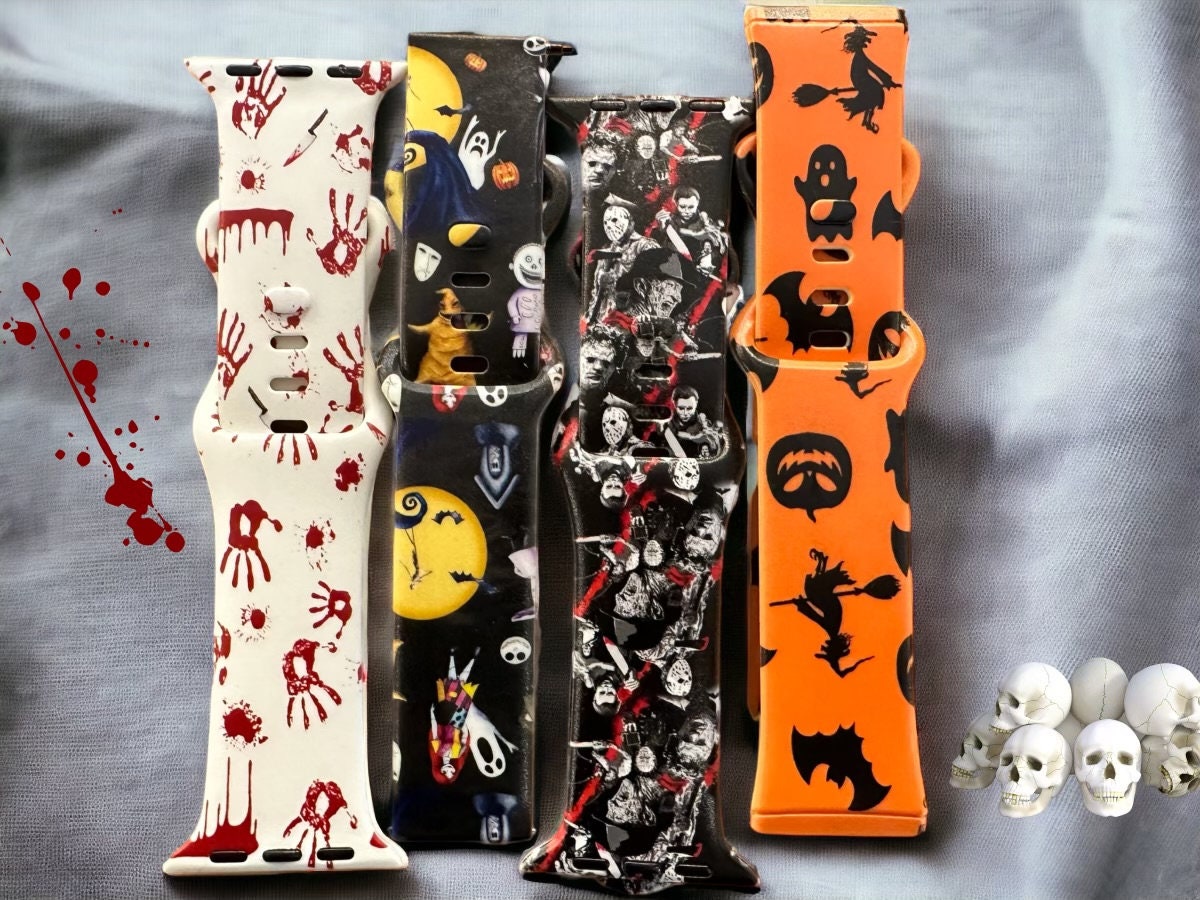Scary movie watch band|Scary watch band|Watch band for halloween|Black watch band|Orange band|New watch band|Galaxy watch band|41mm |45mm