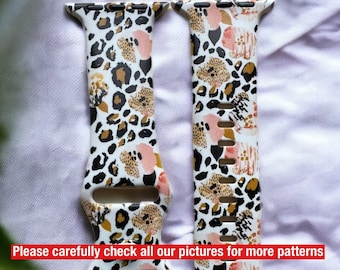 Leopard watch band|Cheetah watch band|pink and gold watch band|Pink leopard smart watch band|Pink and black cheetah smart watch band|38/40mm