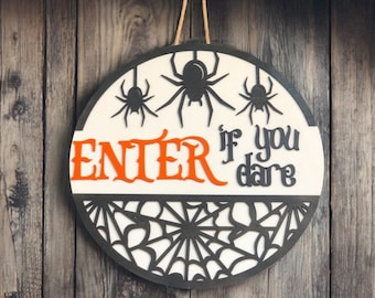 Halloween front door sign|Spooky season front door sign|Halloween door sign|Halloween decor|Front door sign for Halloween|Spider door sign