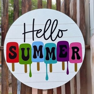 Popscicle front door sign Wood wreath Summer sign New house decor Personalized gift Gift for family Wood decor Home decor gift