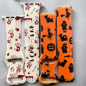 Halloween watch band|Spooky season|Cute halloween gift|Gift for halloween|New watch band|Orange band|Scary watch band|New watch band