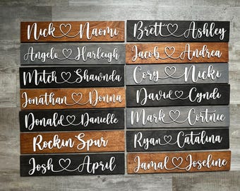 Couple name sign|Wood sign with couple's name|Couple wood sign|Name sign|Valentine's day gift|Gift for her|Wood keepsake|Wedding gift|Sign
