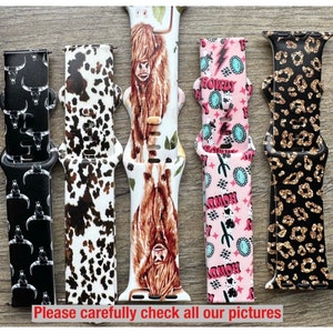 Highland cow watch band|Highland cow smart watch band|cow print smart watch band|longhorn smart watch band|Cowgirl smart watch band|series 7